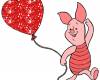 Фейсбук стикер - Прасчо с балон сърце