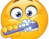 Фейсбук стикер - Емотикона мие си зъбите